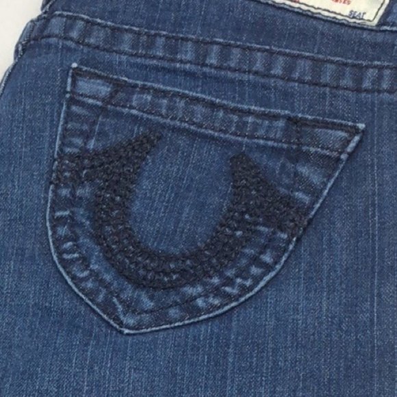 LIKE NEW TRUE RELIGION STELLA SKINNY JEANS 27x33 MADE IN USA 🇺🇸 - Picture 3 of 14